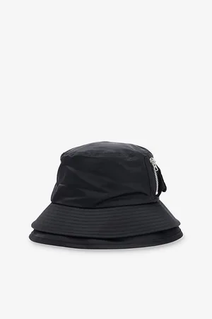 SACAI Mens Pocket Double-Brim Nylon Bucket Hat