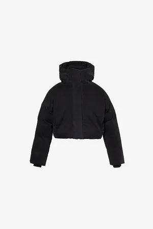 Entire Studios Mens Hooded Two-Slip-Pockets Relaxed-Fit Cotton-Down Jacket