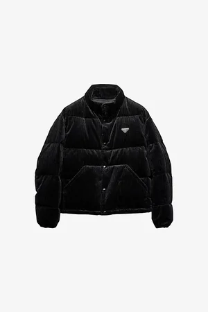 Prada Mens Funnel-Neck Corduroy-Texture Cotton Jacket