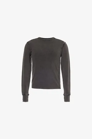Entire Studios Mens Waffle-Texture Crew-Neck Cotton T-Shirt