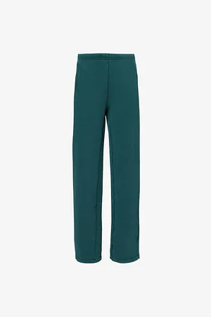 The Couture Club Womens Brand-Embroidery Straight-Leg Mid-Rise Cotton-Jersey Jogging Bottoms