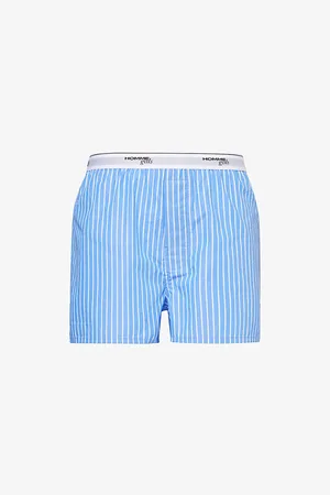 HOMMEGIRLS Womens Striped-Pattern Cotton Boxer Shorts