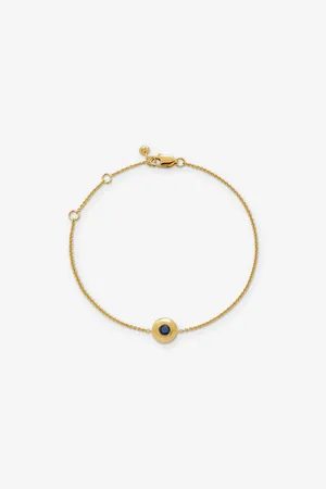 Monica Vinader Womens September Birthstone 18ct Gold Vermeil-Plated Sterling Silver and Sapphire Bracelet