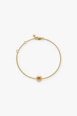 Monica Vinader Womens October Birthstone 18ct Gold Vermeil-Plated Sterling Silver and Tourmaline Bracelet