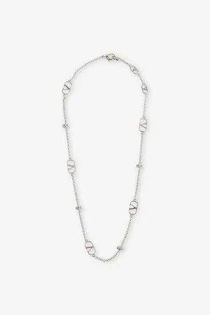 VALENTINO GARAVANI Womens Vlogo Repeat Long Brass Necklace