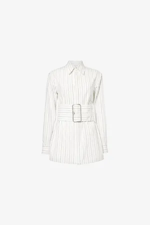 Burberry Womens Stripe Long-Sleeve Cotton Shirt Dress