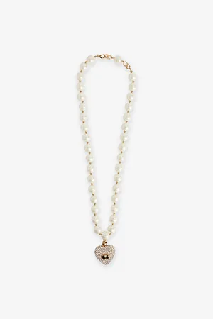 VALENTINO GARAVANI Womens Perla Barocca Pearl and Cubic Zirconia Necklace