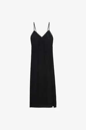 Zadig & Voltaire Womens Ramelil Rhinestone-Trim Sleeveless Silk Maxi Dress