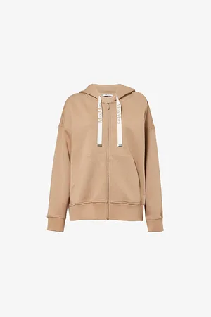Max Mara Womens Jour Logo-Drawstring Cotton-Blend Hoody