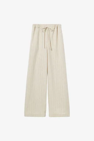 Claudie Pierlot Womens Stripe-Pattern Wide-Leg Woven Trousers