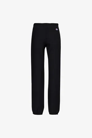 Champion Womens Elasticated-Cuffs Straight-Leg Mid-Rise Cotton-Blend Jogging Bottoms