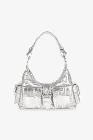 The Kooples Womens Amelia Metallic-Leather Shoulder Bag