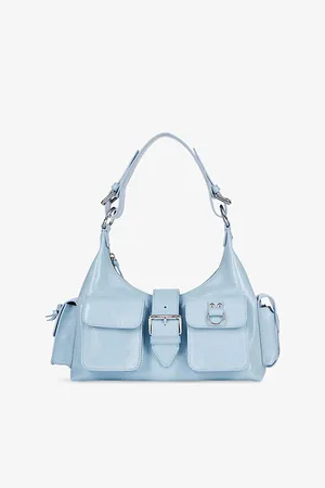 The Kooples Womens Amelia Logo-Engraved Leather Shoulder Bag