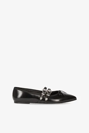 The Kooples Womens Buckle-Embellished Leather Pumps