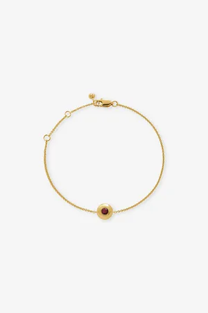 Monica Vinader Womens July Birthstone 18ct -Plated Vermeil Sterling-Silver and Ruby Bracelet