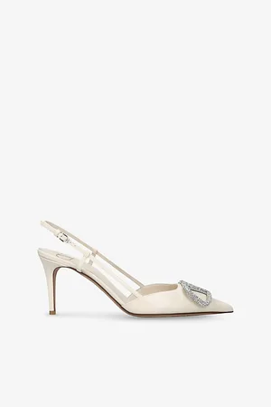 VALENTINO GARAVANI Womens Vlogo Signature 80 Leather Slingback Pumps