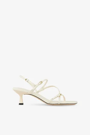 Sandro Womens Strappy Patent-Leather Heeled Sandals