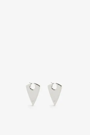 Alexander McQueen Womens Arrow Brand-Text Polished Brass Hoop Earrings