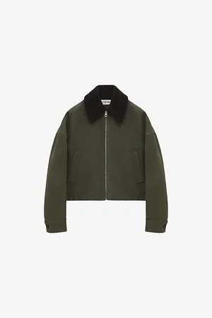 Loewe Womens Corduroy-Collar Boxy-Fit Woven Jacket