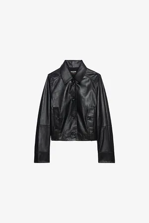 Zadig & Voltaire Womens Collar Flap-Pocket Regular-Fit Leather Jacket