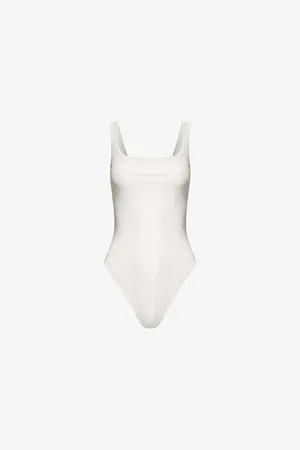 Entire Studios Womens Square-Neckline Shoulder-Straps Stretch-Woven Bodysuit