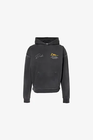 Duke & Dexter Mens Kangaroo-Pocket Graphic-Print Relaxed-Fit Cotton-Jersey Hoody