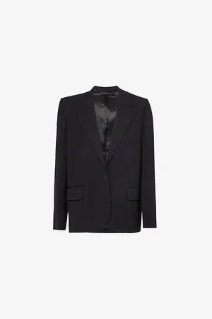 Acne Studios Womens Peak-Lapel Single-Breasted Woven Blazer