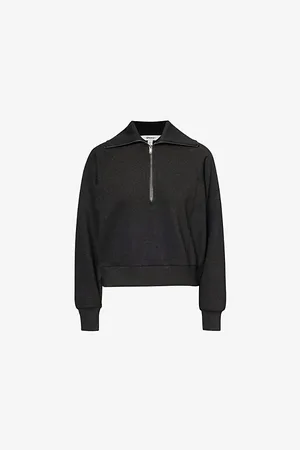 Spanx Womens Airessentials Shimmer Half-Zip Stretch-Modal Jumper