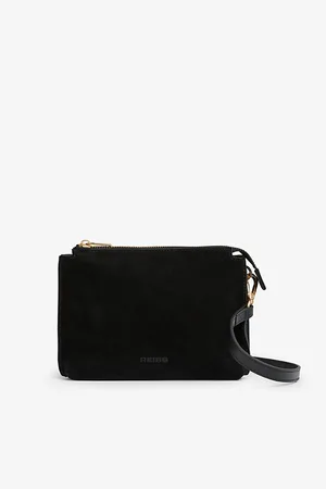 Reiss Womens Samara Leather and Suede Crossbody Bag
