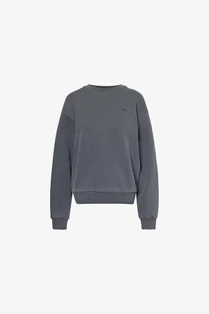 GymShark Womens Everywear Relaxed-Fit Cotton-Jersey Sweatshirt