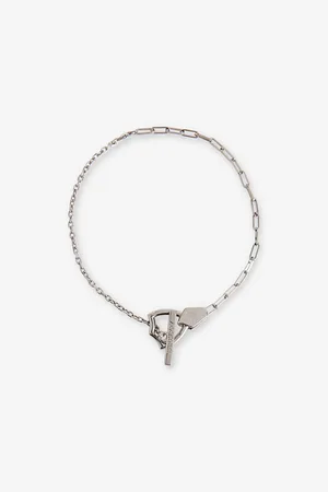 Burberry Womens Shield T-Bar -Plated Brass Chain Bracelet
