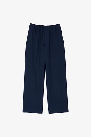 Sandro Mens Elasticated-Waist Wide-Leg Stretch-Woven Trousers