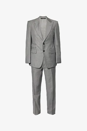 Tom Ford Mens Sharkskin Shelton Regular-Fit Wool Suit