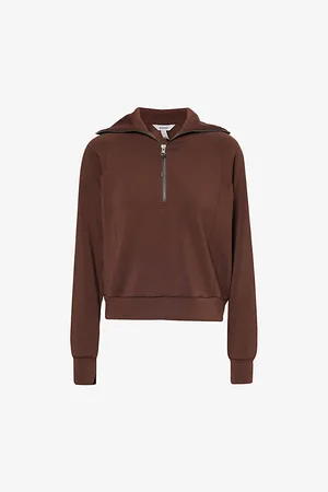 Spanx Womens Air Essentials Half-Zip Stretch-Jersey Sweatshirt