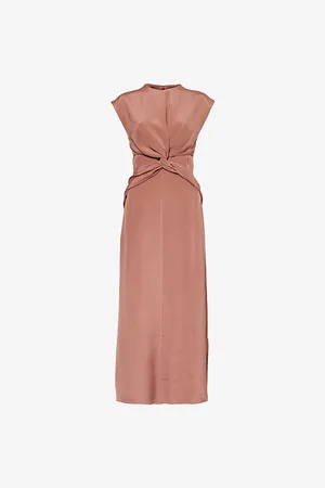 TOVE Womens Jessa Twist-Front Silk Maxi Dress