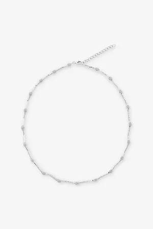 PATTARAPHAN Mens Akani Rhodium-Plated 925 Sterling and White Topaz Necklace