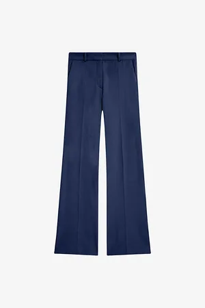 Joseph Womens Tafira Gabardine Flared-Leg Slim-Fit Stretch-Woven Trousers