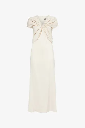 TOVE Womens Tova Draped-Front Cap-Sleeve Woven Maxi Dress