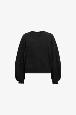 AllSaints Womens Dani Haven Brand-Embroidery Cotton-Jersey Sweatshirt