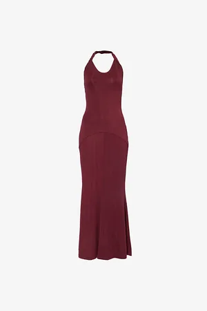 TOVE Womens Eleanor Halter Open-Back Jersey Maxi Dress