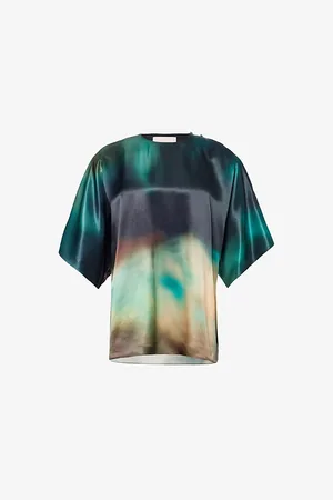 Roksanda Womens Versala Dolman-Sleeve Printed Satin Blouse