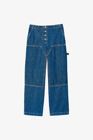 Sandro Womens Slip-Pocket Loose-Fit High-Rise Denim Jeans