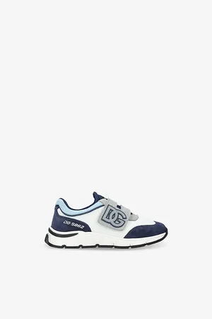 Dolce & Gabbana Logo-Embroidered Suede and Mesh Low-Top Trainers