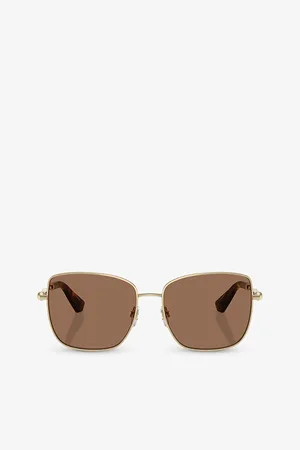 Burberry Womens Be3158 Square-Frame Metal Sunglasses