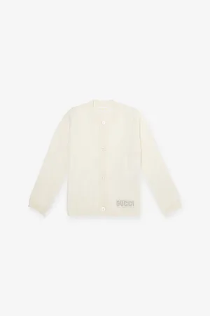 Gucci Logo-Intarsia Round-Neck Knitted Cotton Cardigan 12-36 Months