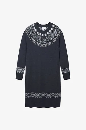 The White Company Womens Fairisle-Knit Wool-Blend Mini Jumper Dress