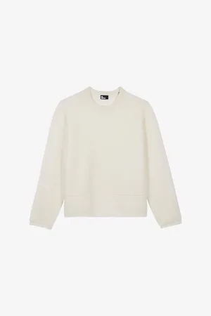 The Kooples Womens Crewneck Loose-Fit Wool-Blend Knitted Jumper