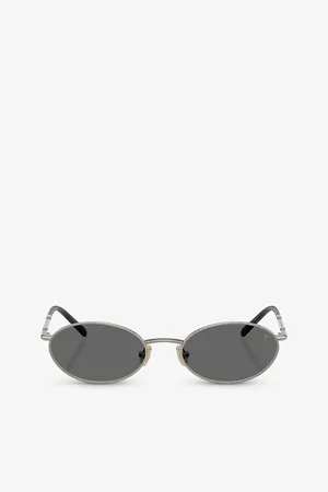 Brunello Cucinelli Womens Bc2006St Oval-Frame Titanium Sunglasses