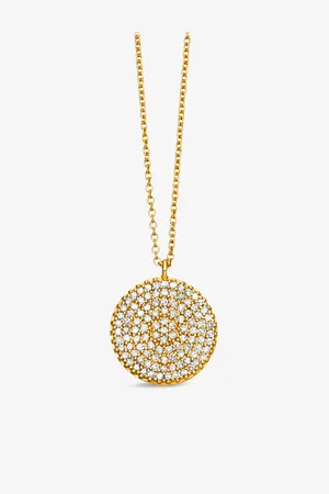 ASTLEY CLARKE Womens Icon 14ct Yellow-Gold and 0.3ct Round-Cut Diamond Pendant Necklace