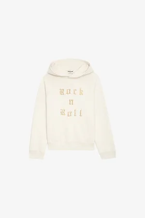 Zadig & Voltaire Womens Georgy Rhinestone-Text Cotton-Jersey Hooded Sweatshirt